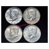 (4) Kennedy 40% Silver Half Dollars 1967