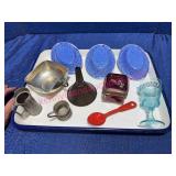 Ant. Enamelware Dishes, Pewter Minis & Mixed Items