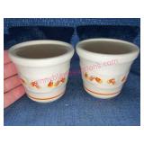 Longaberger Pottery Candy Corn Votives Pair