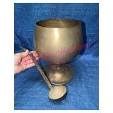 Brass Punch Bowl w/Ladle & Ornate Stem