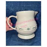 Longaberger Pottery Green 7.5in Pitcher