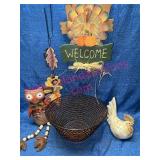 Fall Decor Bundle w/ Glass Bowl & Figurines