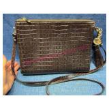 Brahmin Croc-Embossed Leather Crossbody Bag