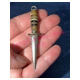 Miniature Dagger-Shaped Pendant w/Striped Handle
