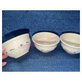 3 Longaberger Pottery Green Small Bowls