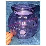 Purple Glass Jackolantern Canister