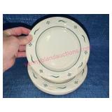 4 Longaberger Pottery Green 7.5in Plates
