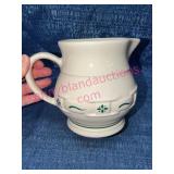 Longaberger Pottery Green 5.5in Pitcher