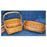 2 Longaberger Handwoven Baskets, Signed 2002