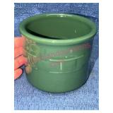 Green Longaberger Pottery 3.5in Crock