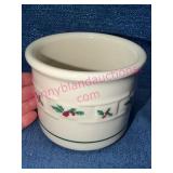 Longaberger Pottery Holly 3.5in Crock