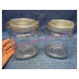 2 Mason Craft & More Glass Canister Jars w/Lids