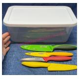 3 Zyliss & 1 Pure Komachi Kitchen Knives w/ Tote