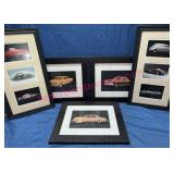 5 Framed Classic Car Prints