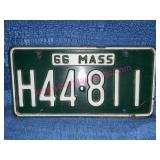 1966 Massachusetts License Plate H44-811