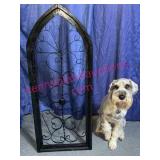Black Wood & Metal Gothic Wall Decor Panel(no dog)