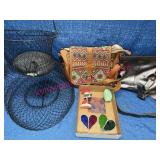 Lot: 2 Bags-Fish Basket-Stained Glass Hearts-Misc