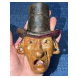 Cast Iron Man Face Bottle Opener w/ Top Hat