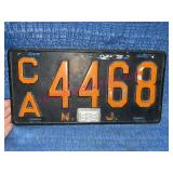1955 New Jersey Canal License Plate C4468