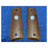 Colt 1911 Wood Pistol Grips Medallion Logo Pair