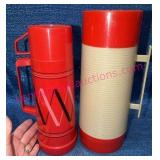 2 Vtg Aladdin Thermos - Pint & Hy-Lo Wide Mouth