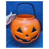 Blow Mold Pumpkin Bucket w/ Handle