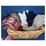 Basket w/ Gloves, Headband & Hat