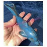 Cast Iron Dolphin Bottle Opener Blue Finish
