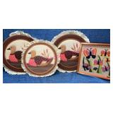 3 Duck Appliqué Hoops & Butterfly Needlework