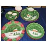 The Cellar Log Cabin Holiday Dinnerware 1998