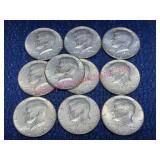 (10) 1967 Kennedy 40% Silver Half Dollars