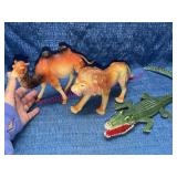 1980s Imperial Toy Lion, Camel & Alligator Figures