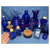 Cobalt Blue Glass Bottles, Shakers & Avon Bottle