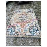 Floral Medallion Area Rug 9x6.5 Feet
