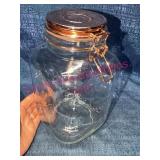 Large Glass Storage Jar w/Metal Clamp Lid