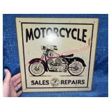 Indian Motorcycle Sales & Repairs Metal Sign