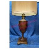 LARGE F. Cooper Studios Wood & Brass Table Lamp