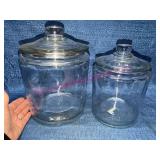 Anchor Hocking Clear Glass Storage Jars w/Lids