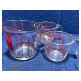 Pyrex & Anchor Hocking Measuring Cups, 3 Pieces