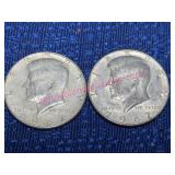 (2) 1967 Kennedy 40% Silver Half Dollars