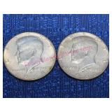 (2) 1968 Kennedy 40% Silver Half Dollars