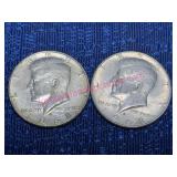(2) 1968 Kennedy 40% Silver Half Dollars