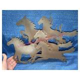 Metal Wall Hanging w/Running Horses Design