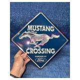 Ford Mustang Crossing Metal Sign by Open Road