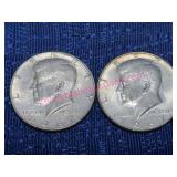 (2) 1967 Kennedy 40% Silver Half Dollars