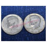 (2) 1967 & 1969 Kennedy 40% Silver Half Dollars