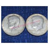 (2) 1967 Kennedy 40% Silver Half Dollars