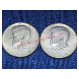 (2) 1968 Kennedy 40% Silver Half Dollars