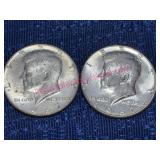 (2) 1967 Kennedy 40% Silver Half Dollars