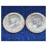 (2) 1967 Kennedy 40% Silver Half Dollars